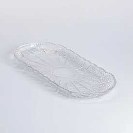 Сервірувальне блюдо для подачі закусок 33.5х15х2 см скляне овальне