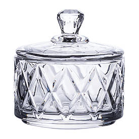 Цукерниця з кришкою Ø 6.5 см ваза цукерниця кругла скляна