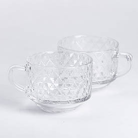 Набір чашок зі скла 2 шт. 450 мл прозорі скляні кружки для чаю, кави
