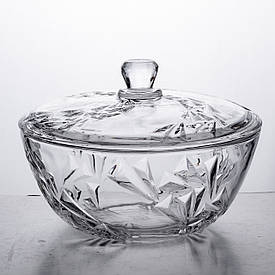 Салатниця скляна з кришкою 24 см під кришталь