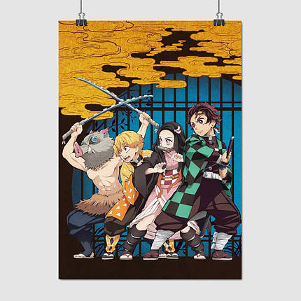 Плакат "Вбивця демонів, Demon Slayer: Kimetsu no Yaiba", 60×43см, фото 1