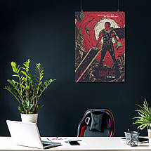 Плакат "Берсерк, Ґатс, Чорний Мечник, Berserk", 60×43см, фото 4
