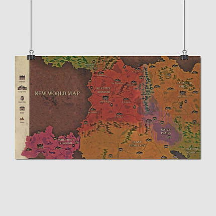 Плакат "Оверлорд, карта світу, Overlord, World Map", 33×60см, фото 1