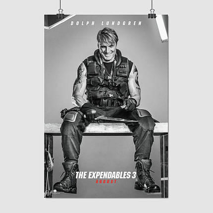 Плакат "Нестримні 3, Дольф Лундгрен, The Expendables 3 (2014)", 60×41см, фото 1