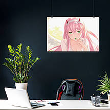 Плакат "Коханий у Франксі, Код 002, Нуль Два, Darling in the Franxx, Zero Two", 40×60см, фото 3