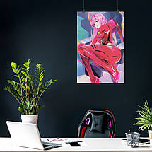 Плакат "Коханий у Франксі, Код 002, Нуль Два, Darling in the Franxx, Zero Two", 60×40см, фото 4