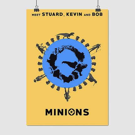 Плакат "Посіпаки, мінімалістичний, Minions", 60×42см, фото 1