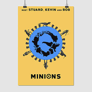 Плакат "Посіпаки, мінімалістичний, Minions", 60×42см