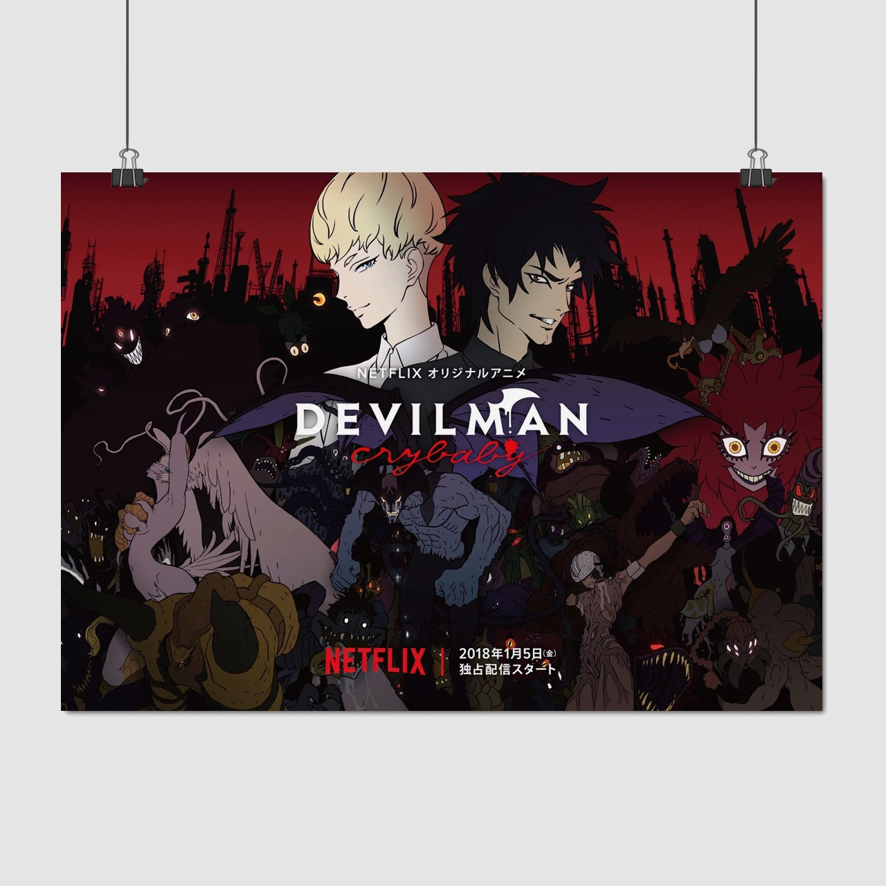 Плакат "Девілмен: Плакса, DEVILMAN crybaby", 43×60см