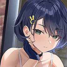 Плакат "Аніме, дівчина за столиком кафе", 60×43см, фото 2