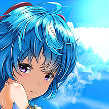 Плакат "Аніме, дівчина з синім волоссям", 60×40см, фото 2