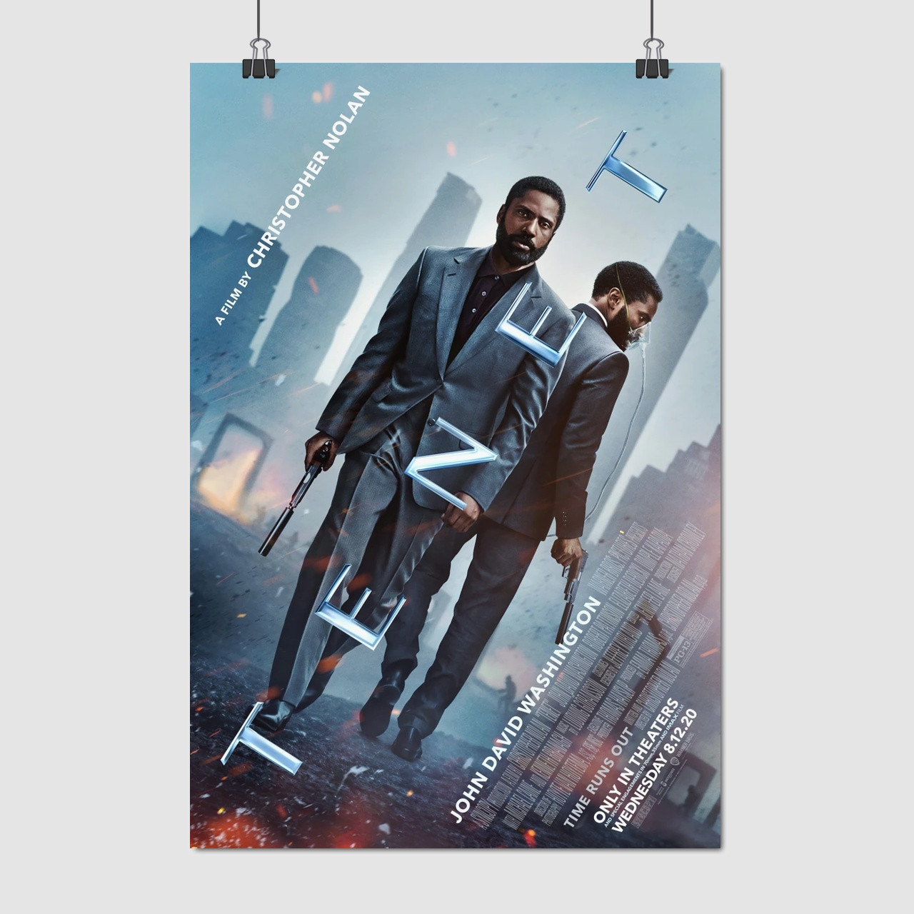 Плакат "TEHƎꓕ, Tenet (2020)", 60×41см