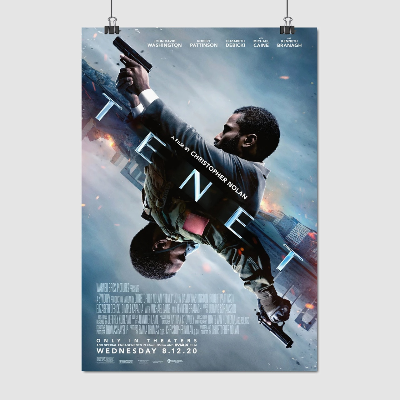 Плакат "TEHƎꓕ, Tenet (2020)", 60×41см