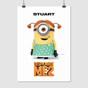 Плакат "Посіпака Стюарт, Нікчемний Я 2, Despicable Me 2 (2013)", 60×43см