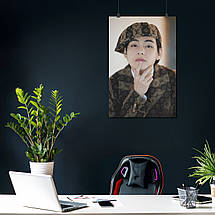 Плакат "БТС, Кім Техьон, Ві, Bangtan Boys, BTS, Kim Taehyung", 60×40см, фото 4