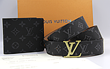 Чоловічий подарунковий набір LOUIS VUITTON ремінь, фото 4