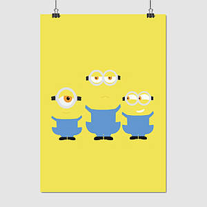 Плакат "Посіпаки, мінімалістичний, Minions", 60×43см