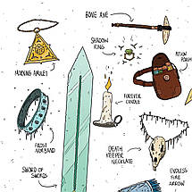 Плакат "Ігрові ДНД-предмети, DnD", 60×43см, фото 2