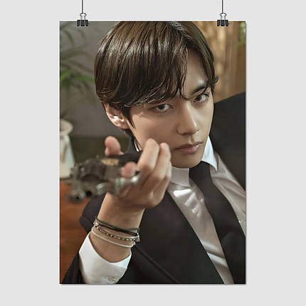 Плакат "БТС, Кім Техьон, Ві, Bangtan Boys, BTS, Kim Taehyung", 60×43см, фото 1