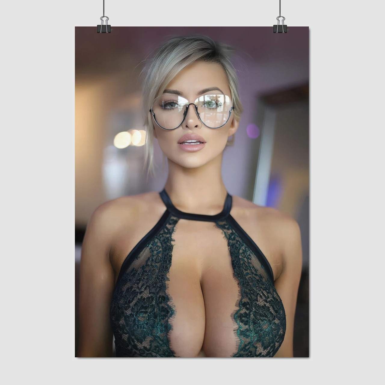 Плакат "Ліндсі Пелас у окулярах", 60×43см