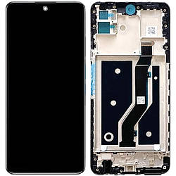 Дисплей ZTE Blade V30 чорний, оригінал PRC з рамкою - відшарування навколо камери