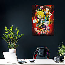 Плакат "Сім смертних гріхів, Nanatsu no Taizai", 60×43см, фото 4