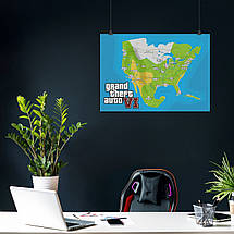 Плакат "ГТА 6 мапа, Grand Thief Auto 6, GTA 6", 43×60см, фото 3