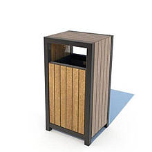 Кошик для сміття 80х36х41 см з металевого каркасу та дерева в стилі loft