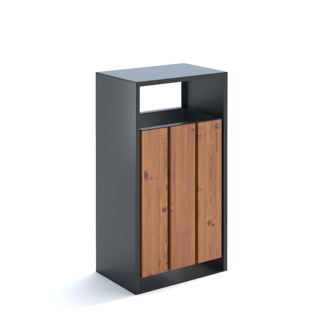 Вуличний смітник loft 82×30×45 см термо-ясен