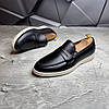 Чоловічі шкіряні лофери, туфлі чорні з натуральної шкіри на весну осінь чорного кольору для чоловіків, розмір 40 41 42 43 44 45, фото 2