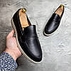 Чоловічі шкіряні лофери, туфлі чорні з натуральної шкіри на весну осінь чорного кольору для чоловіків, розмір 40 41 42 43 44 45, фото 4