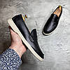 Чоловічі шкіряні лофери, туфлі чорні з натуральної шкіри на весну осінь чорного кольору для чоловіків, розмір 40 41 42 43 44 45, фото 6