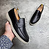 Чоловічі шкіряні лофери, туфлі чорні з натуральної шкіри на весну осінь чорного кольору для чоловіків, розмір 40 41 42 43 44 45, фото 5