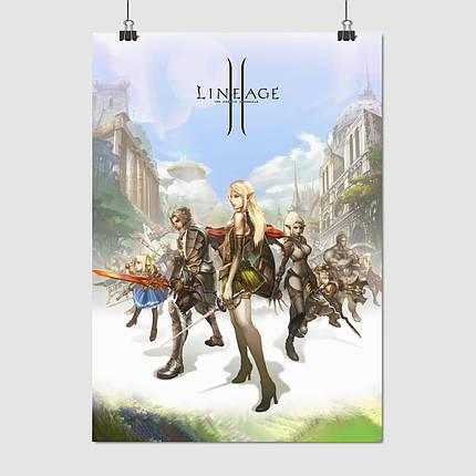 Плакат "Ланейдж 2 Хроники, ЛА2, Lineage Ⅱ The Chaotic Chronicle", 60×43см, фото 1
