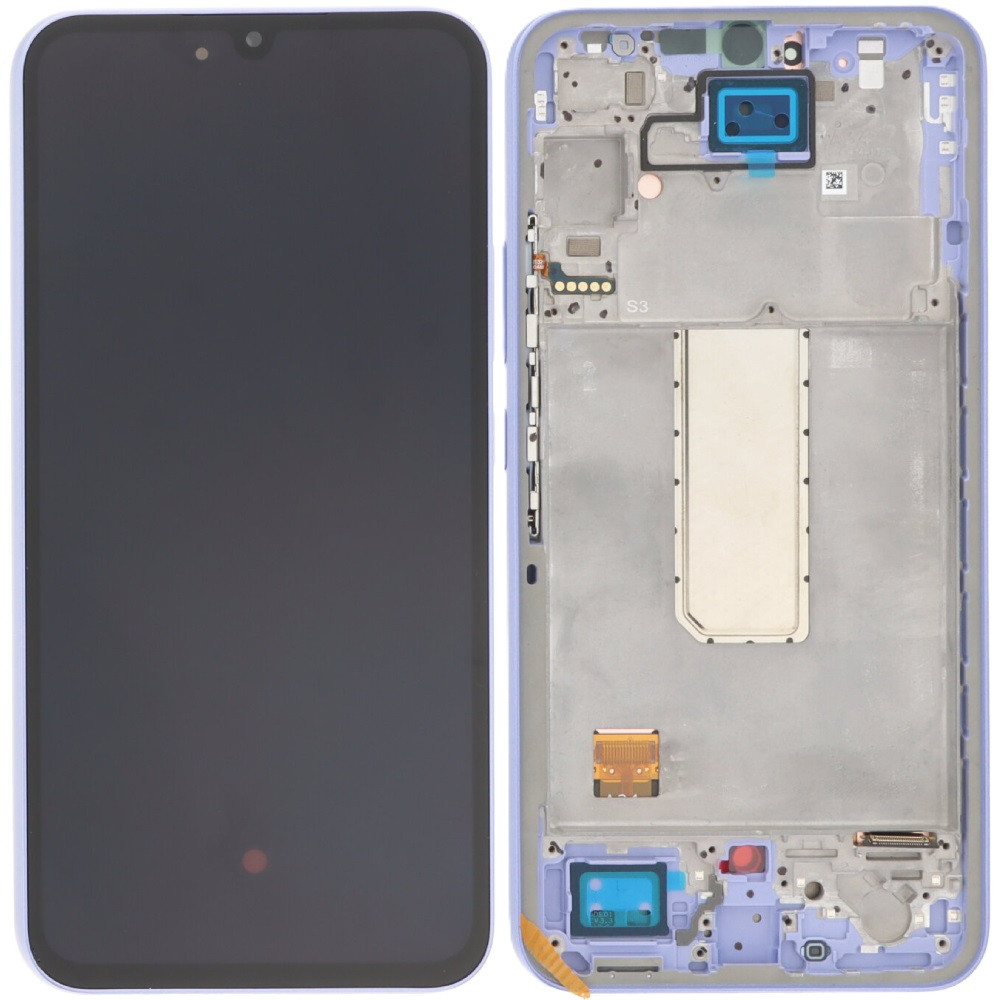 Дисплей Samsung A346 Galaxy A34 чорний, OLED (Small LCD), з рамкою фіолетового кольору, Violet, фото 1