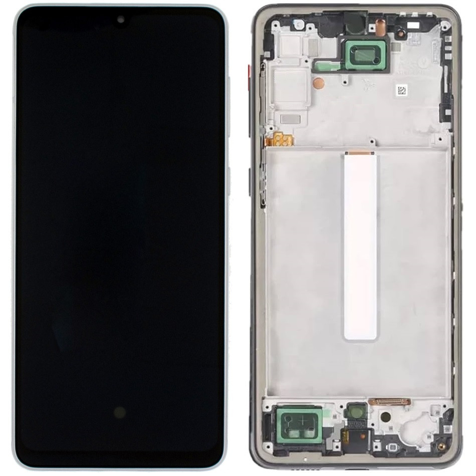 Дисплей Samsung A336 Galaxy A33 5G чорний, OLED (Small LCD), з рамкою сріблястого кольору, White, фото 1