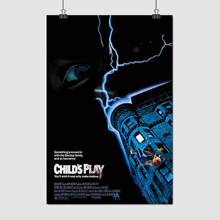 Плакат "Дитяча гра 1, лялька Чакі, жахи, Chucky, Child's Play (1988)", 60×40см, фото 1