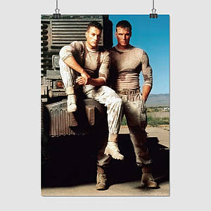 Плакат "Ван-Дамм та Дольф Лундгрен, фільм Універсальний солдат, Universal Soldier (1992)", 60×43см