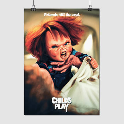 Плакат "Дитяча гра 1, лялька Чакі, жахи, Chucky, Child's Play (1988)", 60×43см, фото 1
