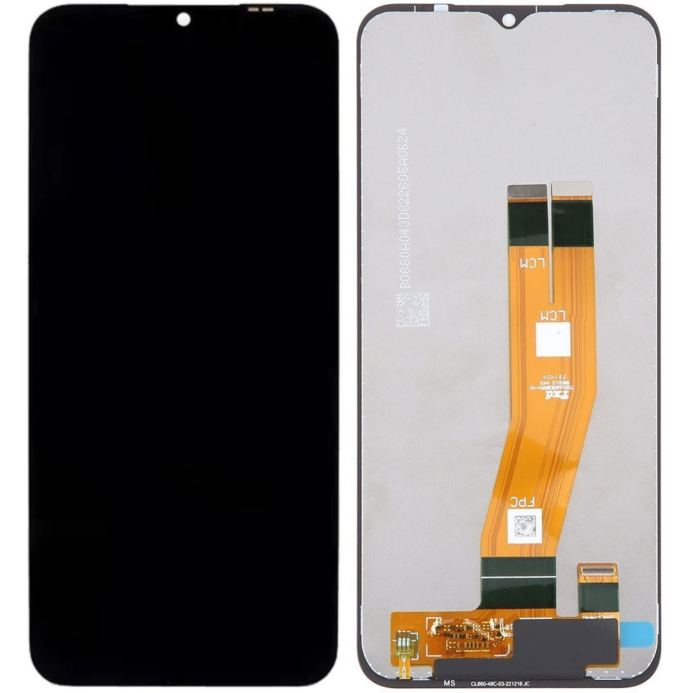Дисплей Samsung A145 Galaxy A14 4G чорний, жовтий шлейф, фото 1