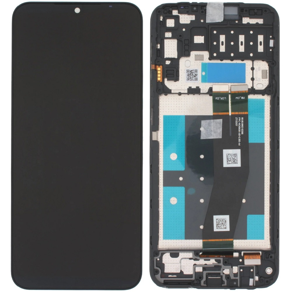 Дисплей Samsung A145 Galaxy A14 4G чорний, чорний шлейф, оригінал PRC, з рамкою, фото 1