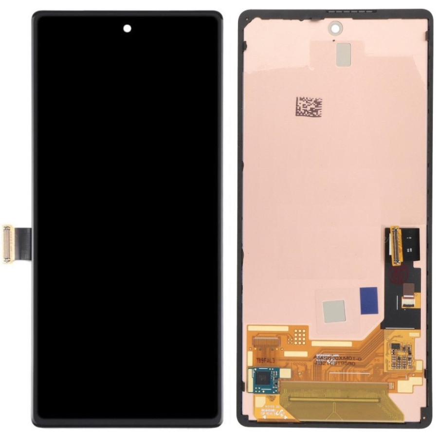 Дисплей Google Pixel 6 чорний, Amoled, оригінал PRC переклеєне скло, з рамкою, зі шлейфом сканера відбитка пал, фото 1