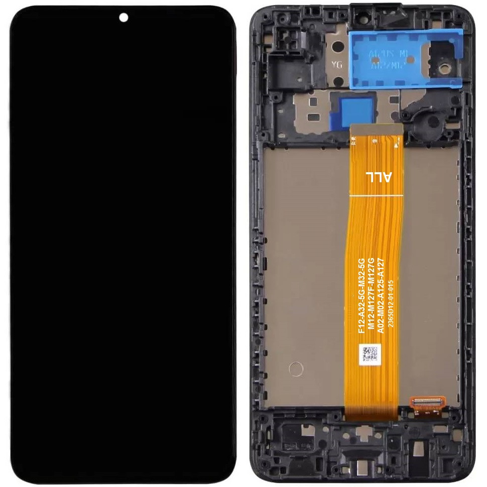 Дисплей Samsung A125 Galaxy A12 /A127 /M127 чорний, універсальна версія, з рамкою, фото 1