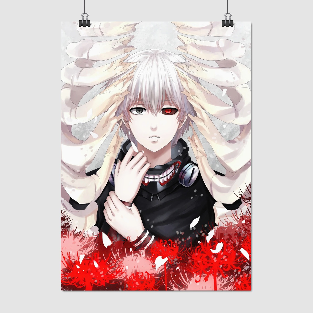Плакат "Токійський гуль, Кен Канекі, Tokyo Ghoul", 60×43см