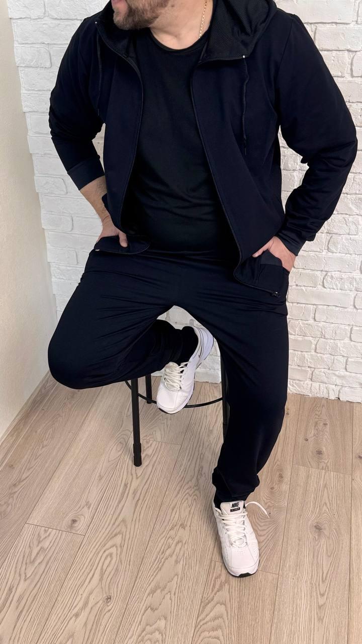 Спортивний костюм чоловічий весняний осінній кофта на блискавці та штани Zani темно-синій
