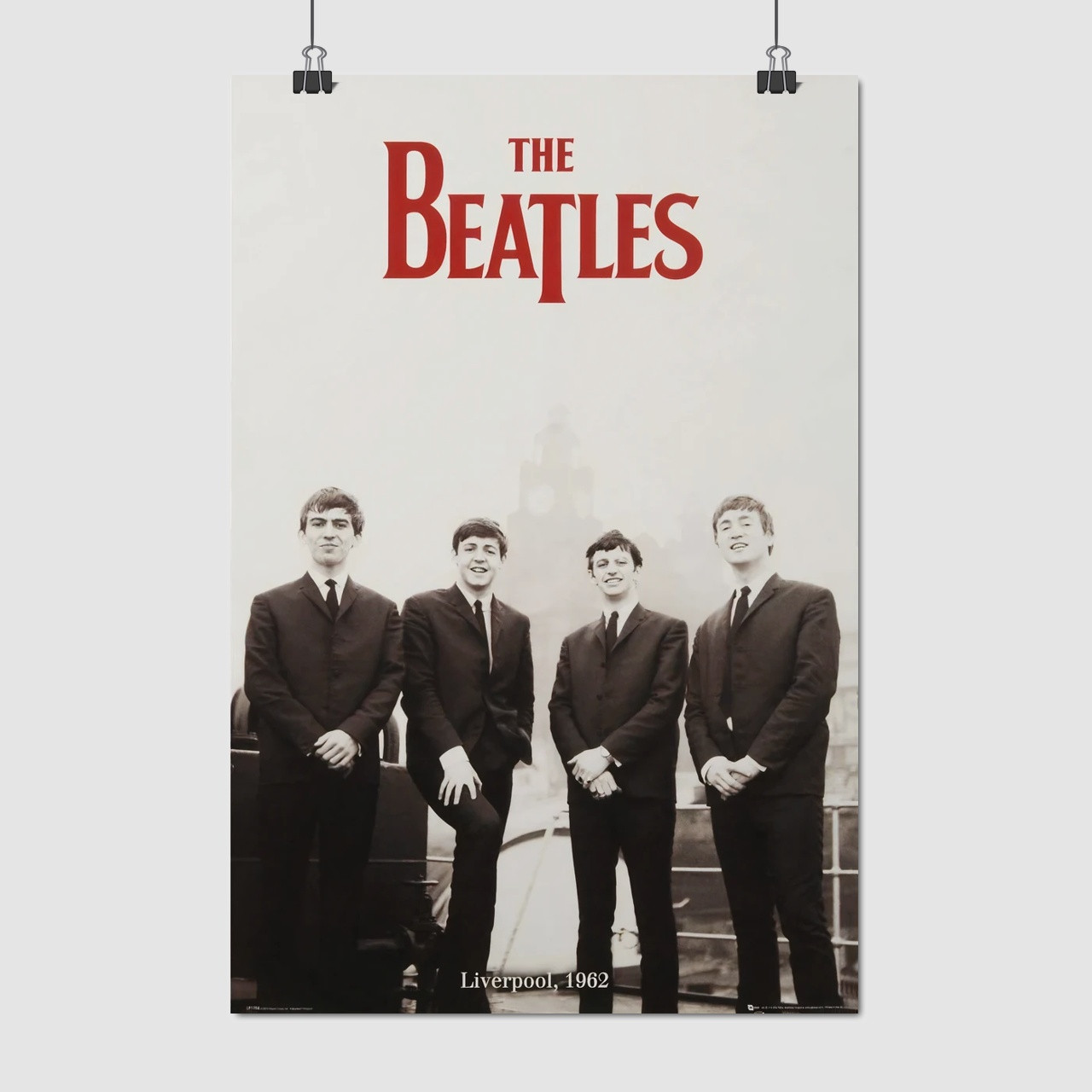 Плакат "Джон Леннон, Пол Маккартні, Джордж Гаррісон, Рінго Старр, The Beatles", 60×40см