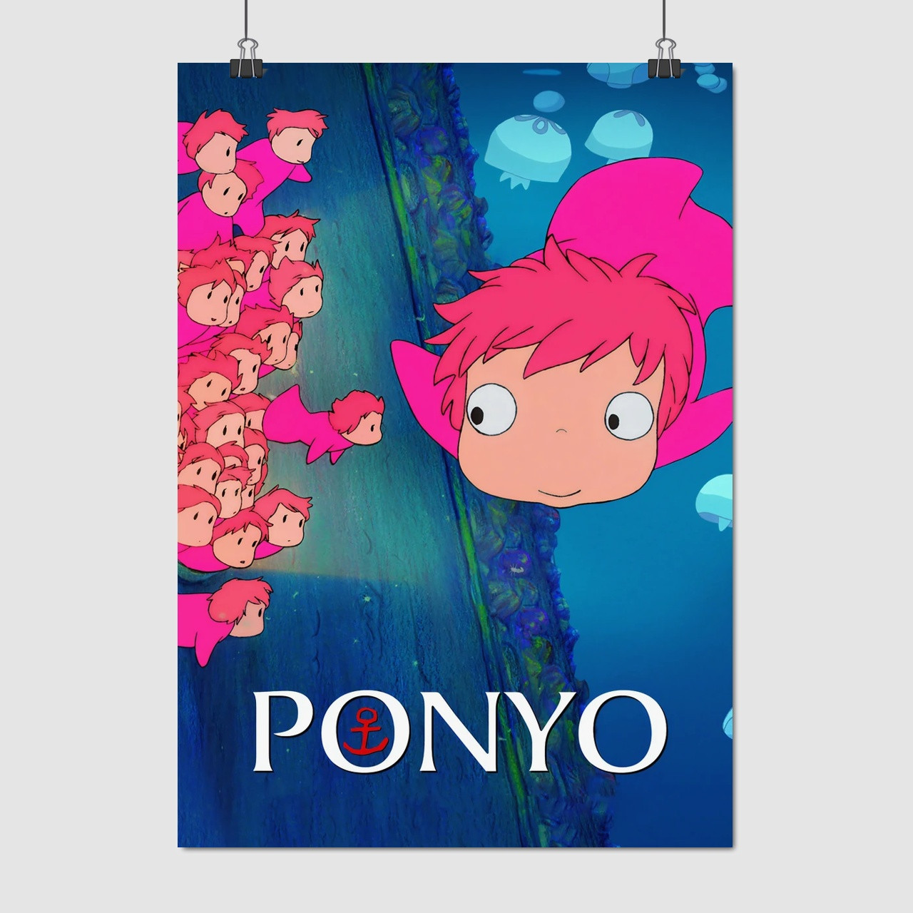 Плакат "Рибка Поньо на кручі, Ponyo", 60×43см
