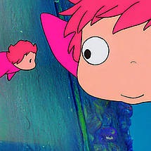 Плакат "Рибка Поньо на кручі, Ponyo", 60×43см, фото 3