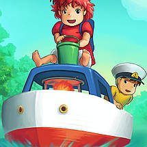Плакат "Рибка Поньо на кручі, Ponyo", 60×43см, фото 3