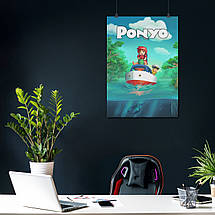 Плакат "Рибка Поньо на кручі, Ponyo", 60×43см, фото 4